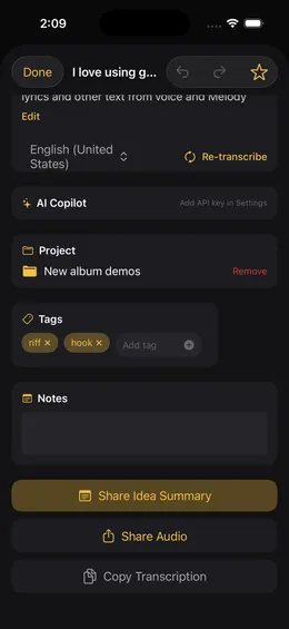 Good Take idea organization with tags, projects, and iCloud sync
