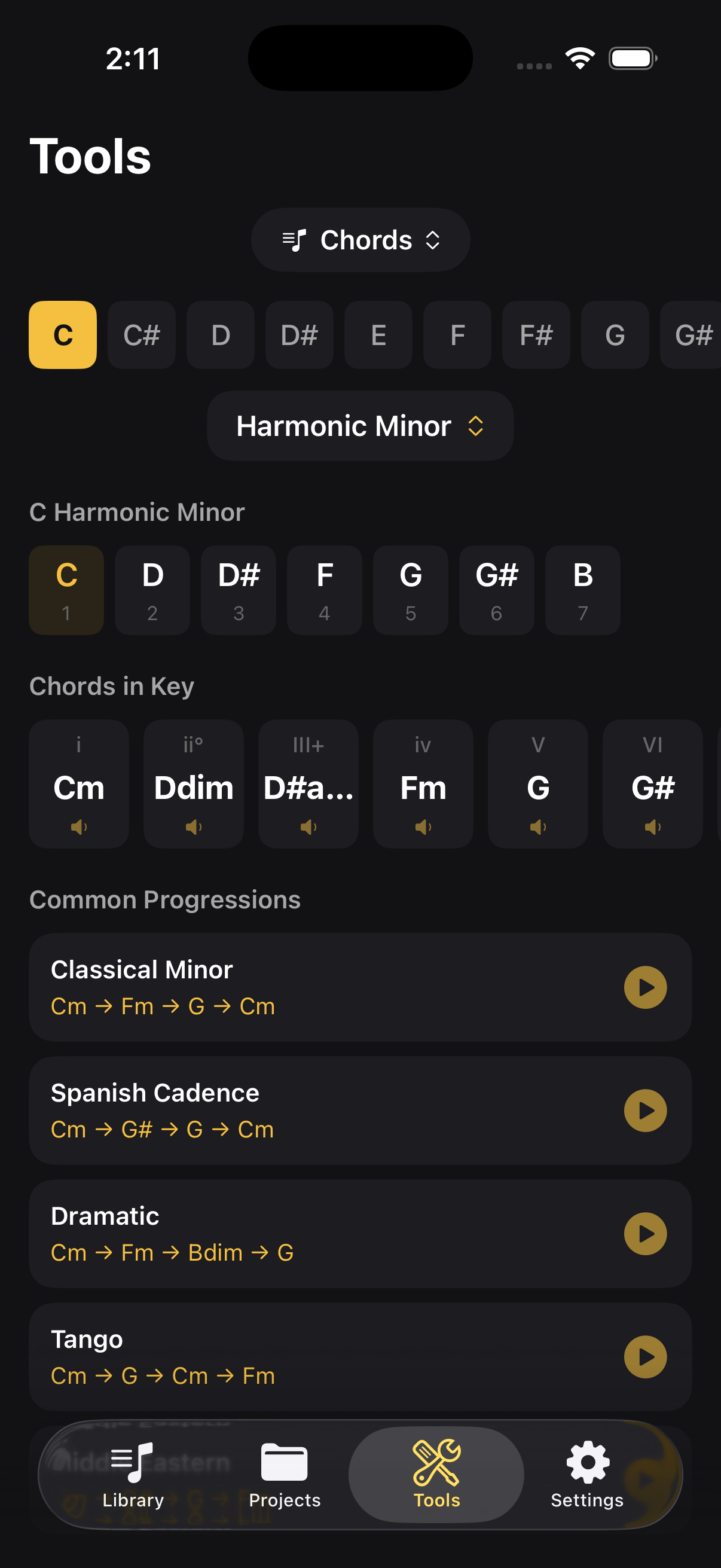 Chord and scale reference
