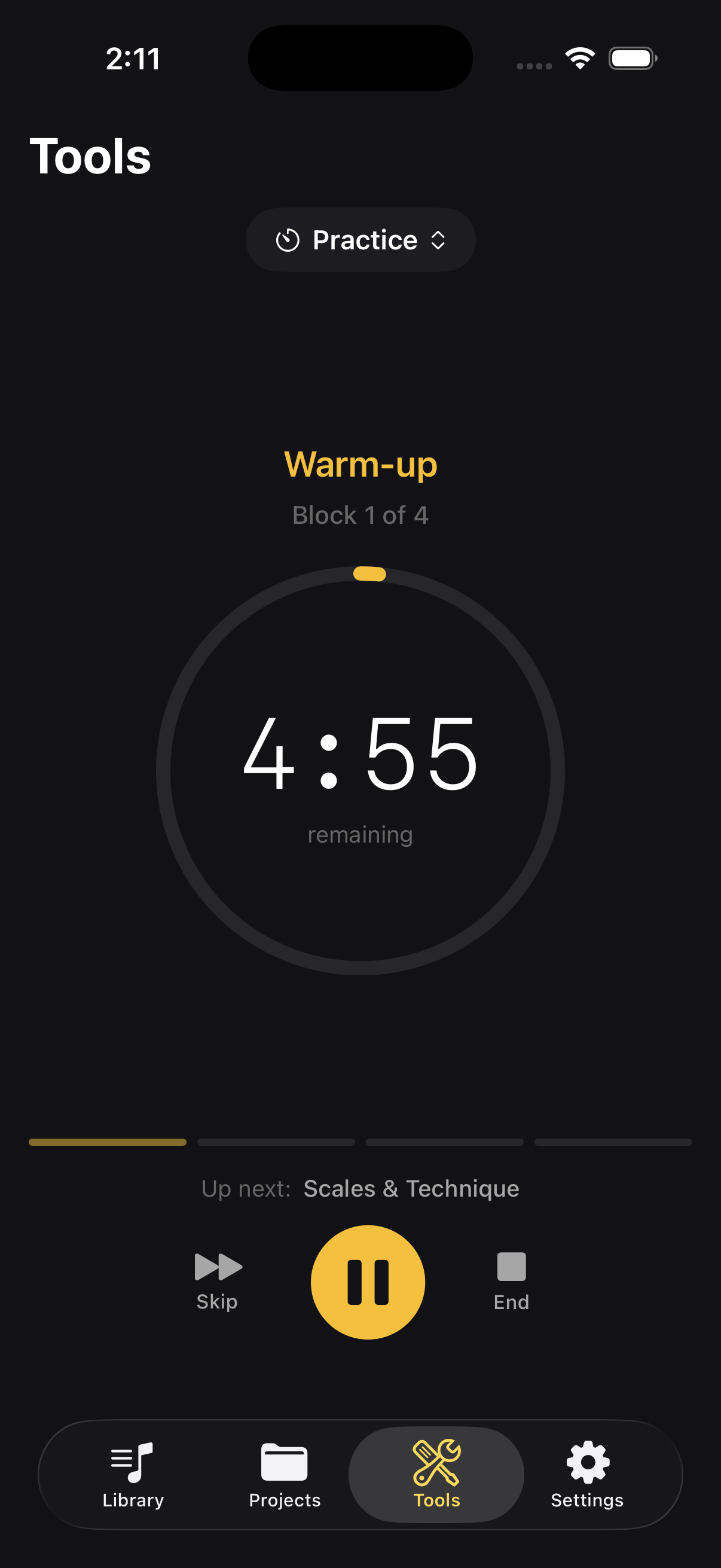 Practice timer