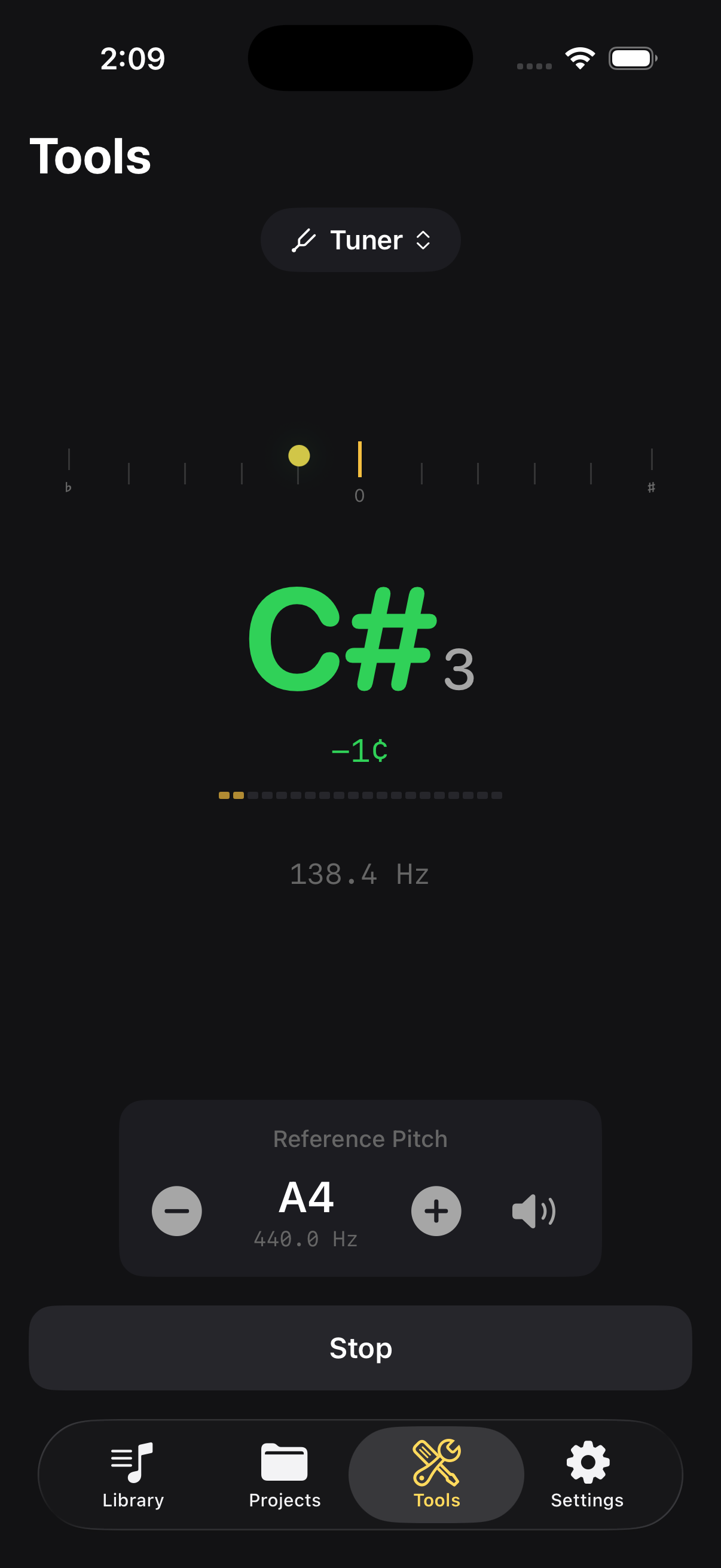 Chromatic tuner